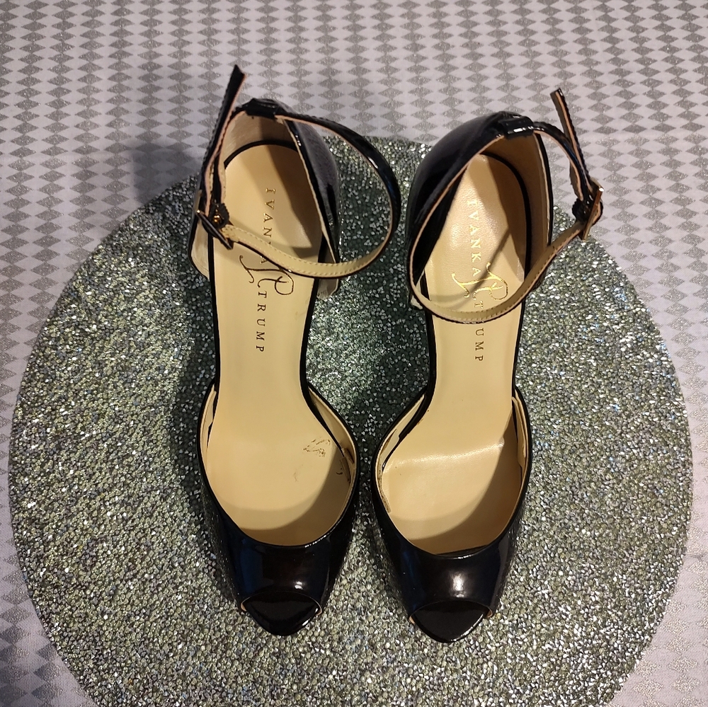 Ivanka Trump, 7.5, Black Open Toe Heels
